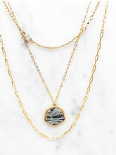 Load image into Gallery viewer, Grace Layered Hexagon Shaped Semi Precious Stone Necklace