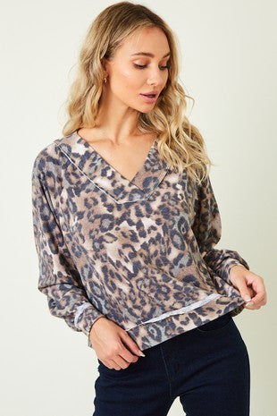 Bernadette Animal Print Top