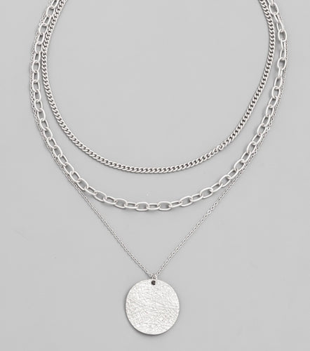 Fran Dainty Layered Chain Disc Necklace