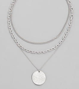 Fran Dainty Layered Chain Disc Necklace