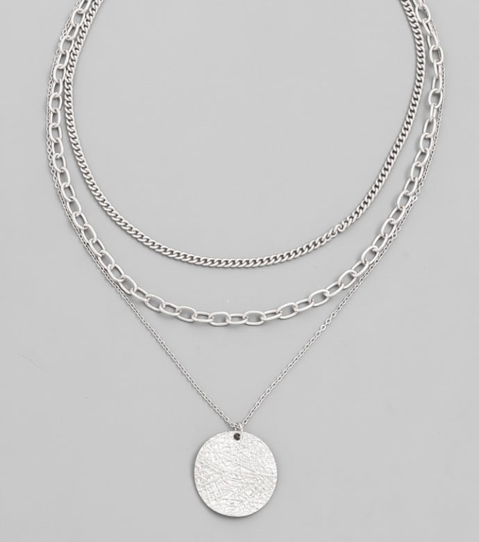 Fran Dainty Layered Chain Disc Necklace