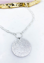 Load image into Gallery viewer, Sylvia Textured Coin Medallion Necklace