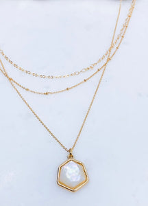 Krystal Pressed Mother Of Pearl Layered Necklace