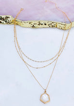 Load image into Gallery viewer, Krystal Pressed Mother Of Pearl Layered Necklace