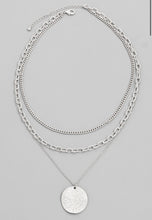 Load image into Gallery viewer, Fran Dainty Layered Chain Disc Necklace